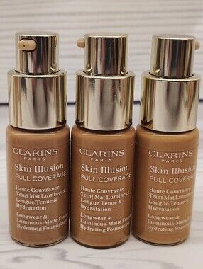 3 Clarins Skin Illusion Full Coverage Foundation Makeup 114.3W & 114.5W 114N